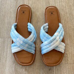 Womens Shade & Shore Blue/White Sandals - 9